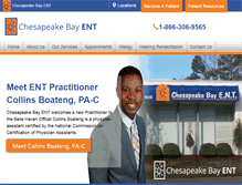 Tablet Screenshot of chesapeakebayent.com